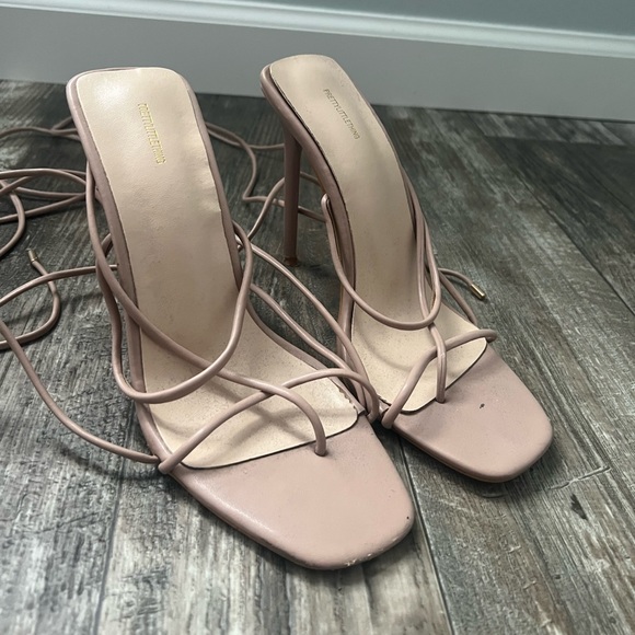 Tan Pretty little thing lace up heels - Picture 1 of 3